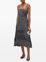 Thumbnail for your product : Molly Goddard Demi Frilled Floral-print Cotton Midi Dress - Black Print