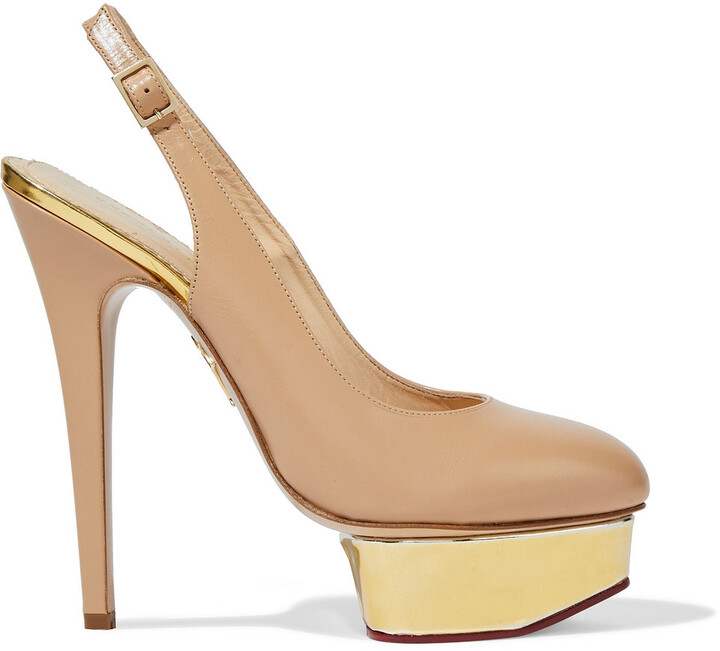 Charlotte Olympia Dolly Leather Platform Slingback Pumps ShopStyle