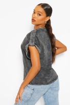 Thumbnail for your product : boohoo Acid Wash Shoulder Detail Tank Top