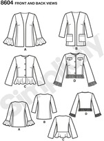 Thumbnail for your product : Simplicity Women's Lined Jacket Sewing Pattern, 8604