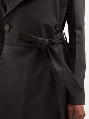 Rick Owens Performa Leather Trench Coat - Black