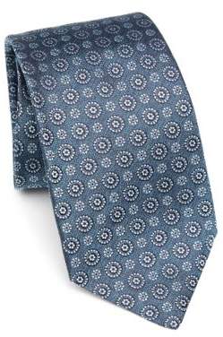 Kiton Medallion Pattern Silk tie