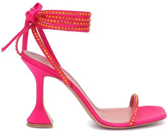 Amina Muaddi Exclusive to Mytheresa Vita embellished satin sandals