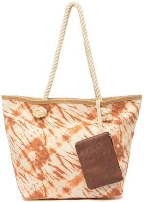 Madden Girl Tie Dye Print Tote Bag with Pouch