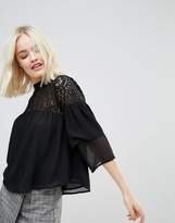 Thumbnail for your product : Hazel Long Sleeved Lace Yolk Blouse