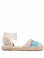 Thumbnail for your product : Manebi Striped Lace-Up Espadrilles