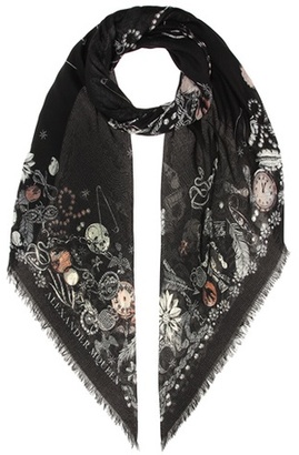 Alexander McQueen Printed silk-blend scarf