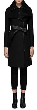 mackage nori belted wide lapel coat