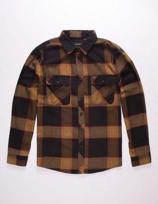 Brixton Bowery Black and Gold Mens Flannel Shirt