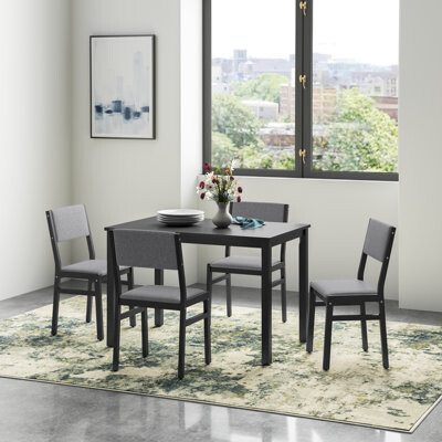 Wade Logan Bladyn 5 - Piece Solid Wood Dining Set