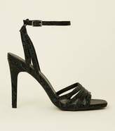 Thumbnail for your product : New Look Green Faux Snakeskin Strappy Stilettos