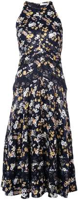 Derek Lam 10 Crosby Bouquet Floral Print Silk-Blend Jacquard Midi Dress
