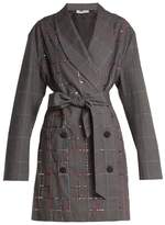 Thumbnail for your product : ATTICO Violet Double Breasted Checked Cotton Jacket - Womens - Grey Multi