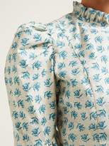 Thumbnail for your product : Batsheva Puffed-sleeve Floral-print Cotton Top - Womens - Cream Multi