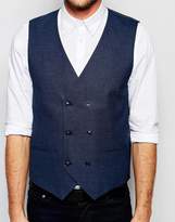 Thumbnail for your product : Selected Double Breasted Vest in Skinny Fit