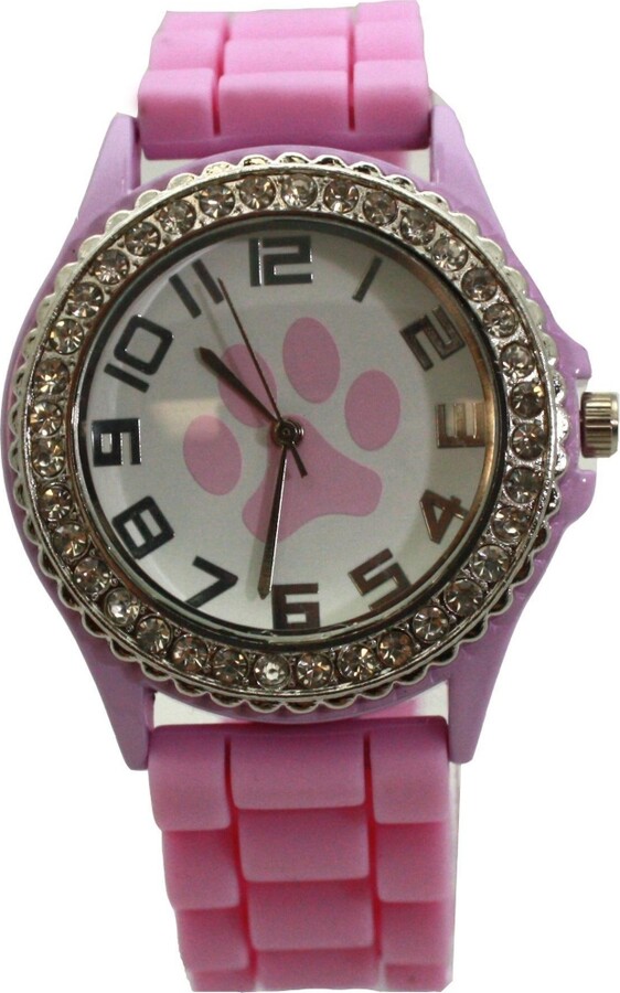 Olivia Pratt Lavender Every Day Silicone Paw and Rhinestones Colorful Women Watch