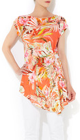 Thumbnail for your product : Wallis Red Floral Asymmetric Top