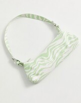 Thumbnail for your product : Monki Sierra zebra print shoulder bag in green and white