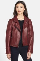 Thumbnail for your product : Nicole Miller Asymmetrical Lambskin Leather Moto Jacket