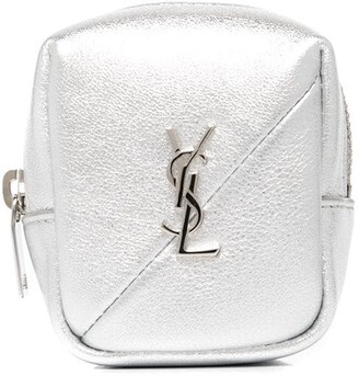 Saint Laurent - Sunset strap bag with silver glitter Silvery