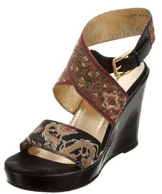 Dolce & Gabbana Embroidered Platform Sandals