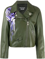 Thumbnail for your product : Boutique Moschino Floral Embroidered Biker Jacket
