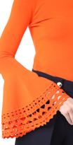 Thumbnail for your product : Milly Cutout Flare Sleeve Pullover