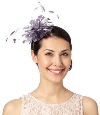 Debut Mauve curled feather fascinator