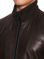 Thumbnail for your product : Gucci Pebbled Leather Logo Jacket