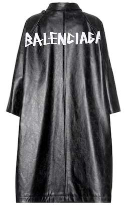 Balenciaga Pulled leather coat