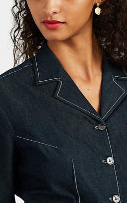 Colovos Women's Cotton Chambray Button-Front Shirt - Blue