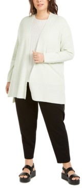 Eileen Fisher Plus Size Long Open-Front Cardigan