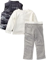 Thumbnail for your product : ABS by Allen Schwartz Quilted Camo Puffer Vest, Long Sleeve Tee & Pant Set (Baby Boys)