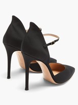Thumbnail for your product : Gianvito Rossi Point-toe 105 Stiletto Satin Pumps - Black