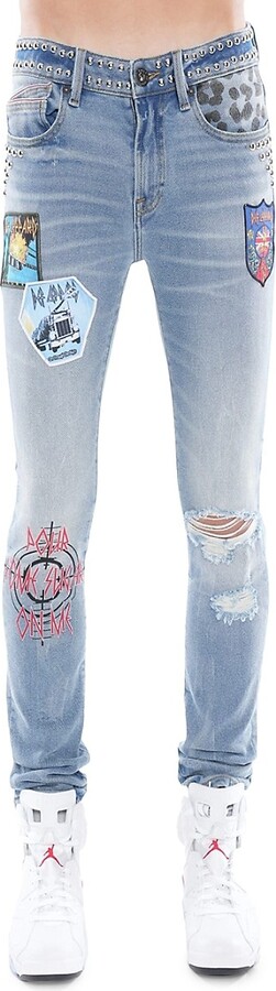 Cult of Individuality Def Leppard Super Skinny Jeans