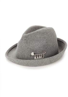 Karl Lagerfeld Paris Pin Charm Wool Fedora