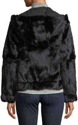 Robert Rodriguez Hooded Zip-Front Fur Jacket