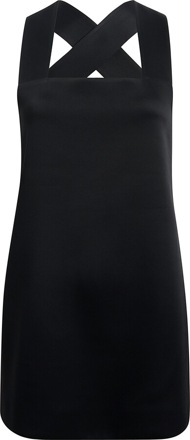 KHAITE Back Crepe-Satin Mini Dress