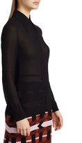 Thumbnail for your product : Prada Sheer Crepe Button Down Shirt