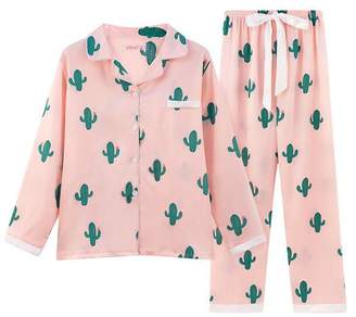LuckyDM Big Girls/Teen Girls/Women's Sleepwear Long Sleeve Pajama with Pj Set (XL, )