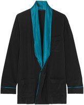 Thumbnail for your product : Haider Ackermann Satin-trimmed Silk Blouse