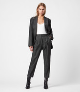 Thumbnail for your product : AllSaints Mara Puppytooth High-Rise Straight Pants