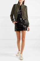 Thumbnail for your product : Saint Laurent Teddy Leather-trimmed Wool-blend Bomber Jacket