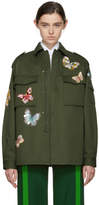 Valentino - Blouson vert Butterflies Military