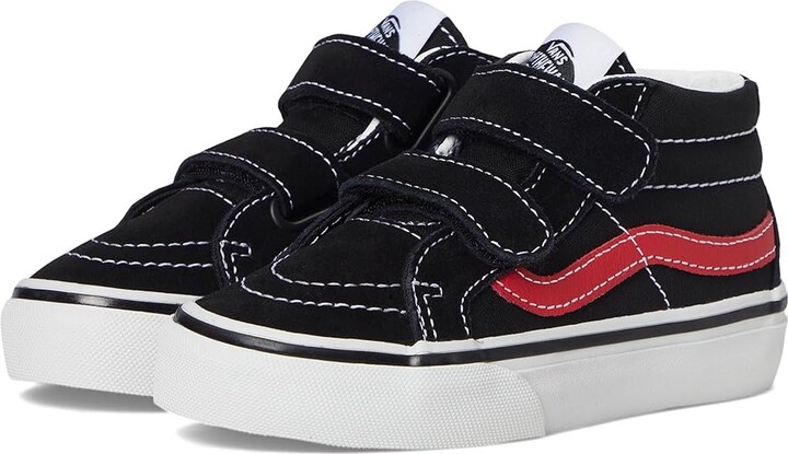 Vans Kids Sk8-Mid Reissue V (Little Kid) Kid's Shoes Retro Pop Black/Red : 13 Little Kid M, Leather/Canvas
