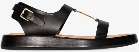 Burberry Buckled Leather Sandals | Shop the world's largest 