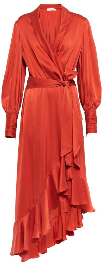 Red Silk Wrap Dress | Shop the world's ...