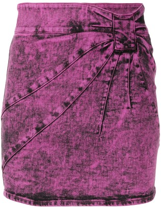 dusty pink denim skirt