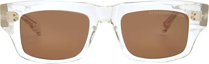 Dita COSMOHACKER Brown Rectangular Men's Sunglasses DTS727-A-02 52