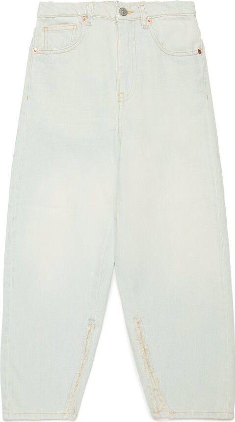 MM6 MAISON MARGIELA Kids Side Slit Wide-Leg Jeans